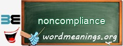 WordMeaning blackboard for noncompliance